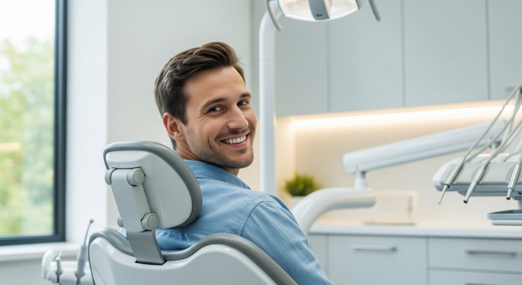 Dr. Auday Al Haddad,  Patient at Dentist 
Clinic
د. عدي الحداد، مريض يتعالج في عيادة طبيب الأسنان